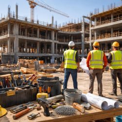 chantier-ouvriers-gilets-batiment-moderne